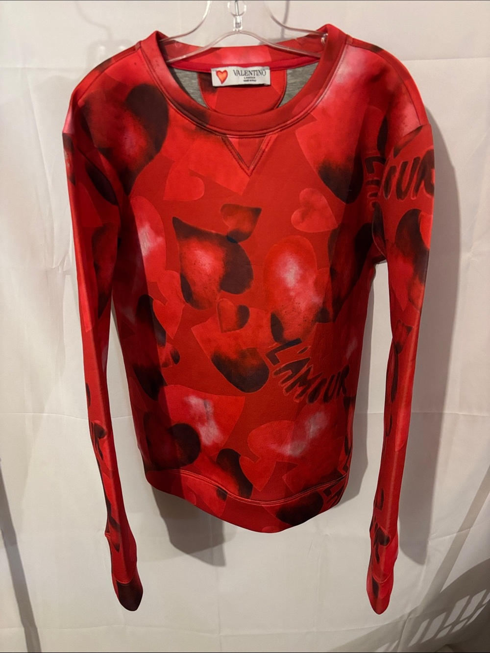 Valentino Red Heart Graphic Sweatshirt